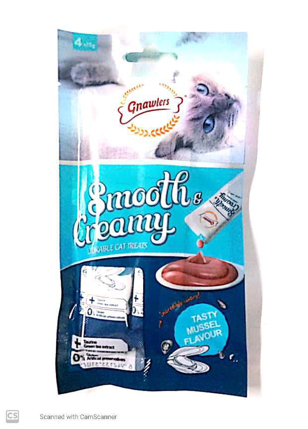 GNAWLERS,SMOOTH & CREAMY,LICKABLE CAT TREATS  CRAB FLAVOR 60G