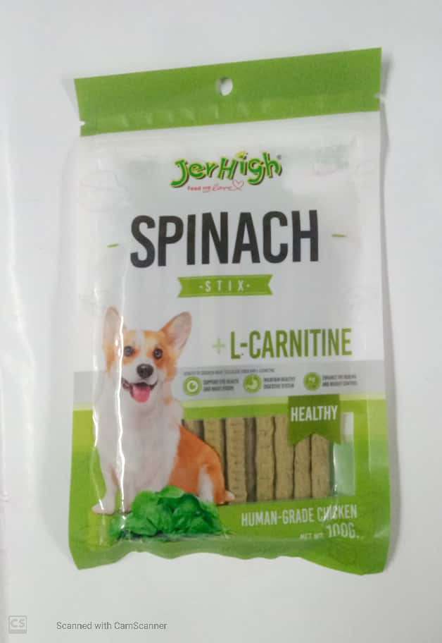 JERHIGH, SPINACH STIX, 100G