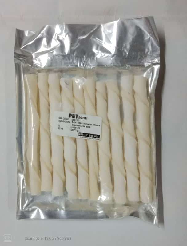 WHITE TWISTED CHEW STICS 100G,
