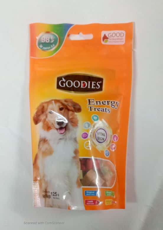 GOODIES ENERGY TREATS,BONE SHAPED,125G