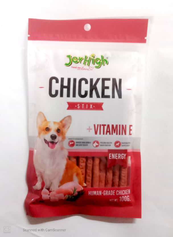 JERHIGH,CHIKEN STIX,VITAMIN E,100G