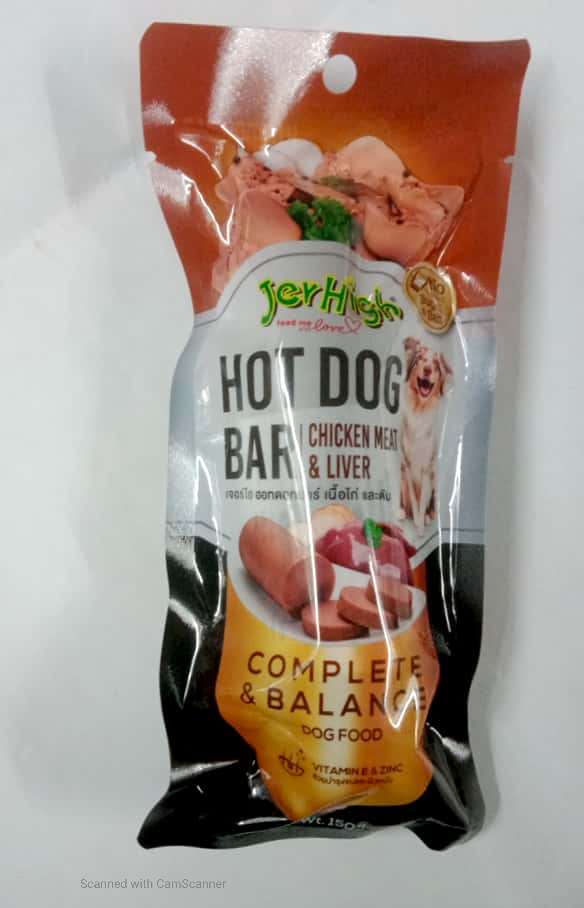 JERHIGH,HOT DOG BAR,CHIKEN MEAT FLAVOUR,150G
